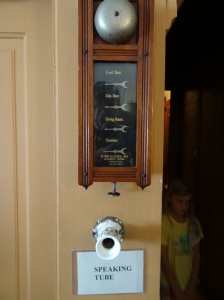 Very advanced: The speaking tube was the era's intercom system; the doorbell indicator let occupants know which doorbell had been rung
